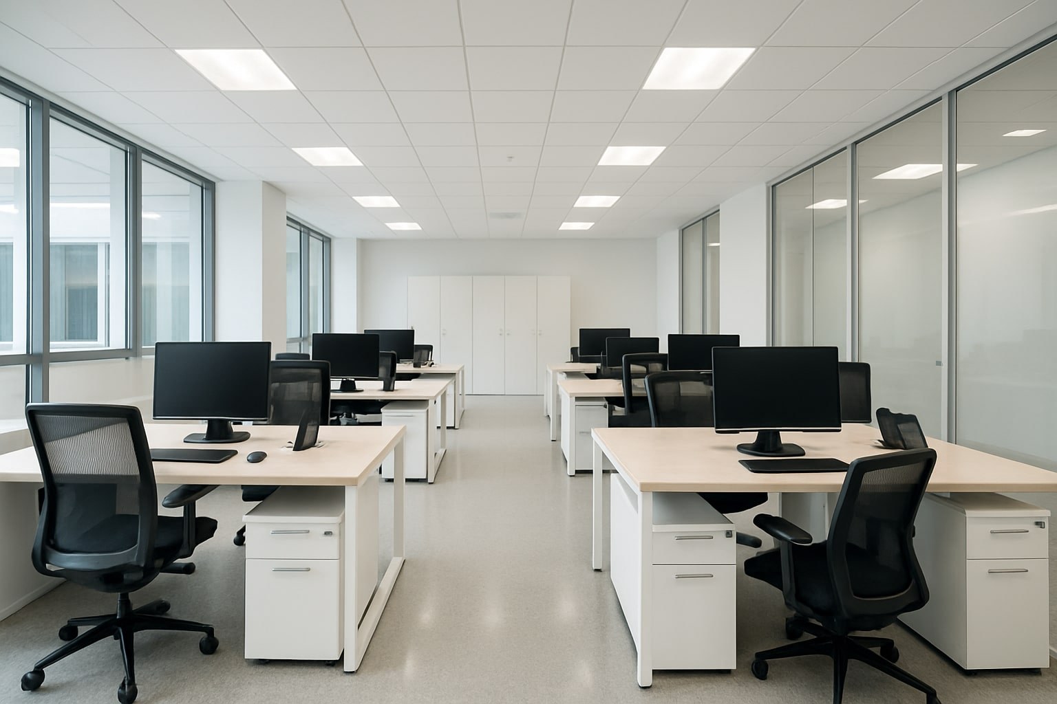 Bureaux et espaces de travail impeccables